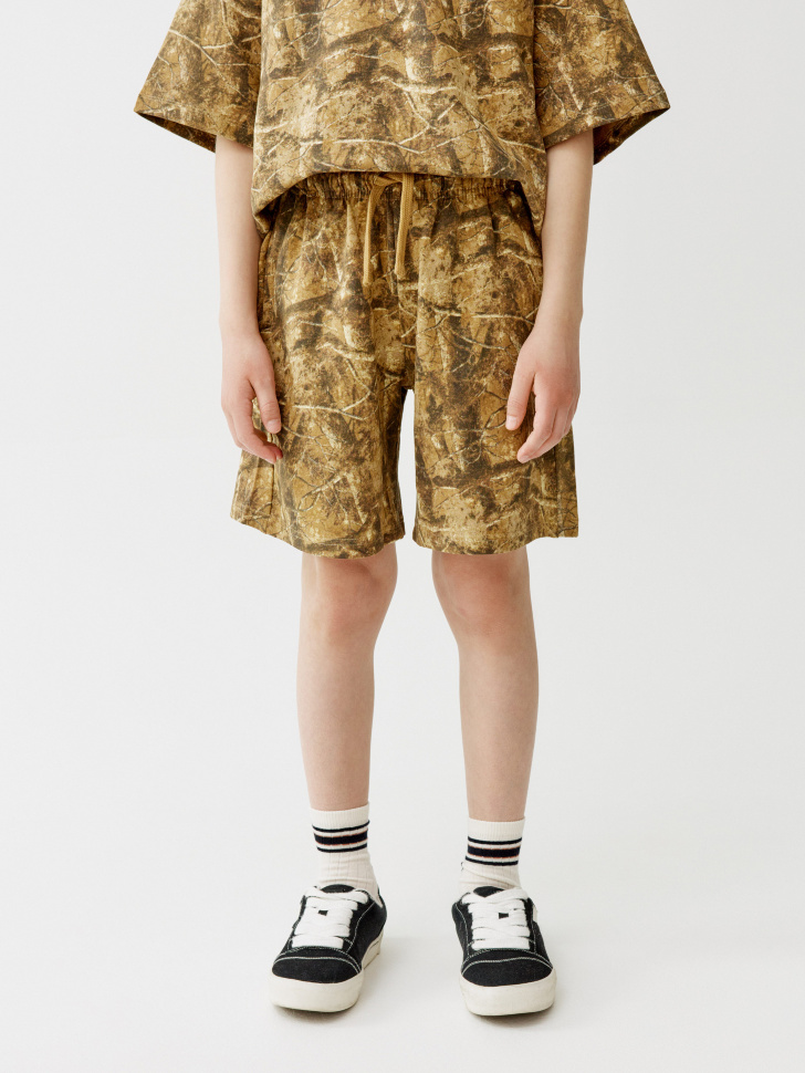 трикотажные шорты с принтом для мальчиков от бренда sela вид слева