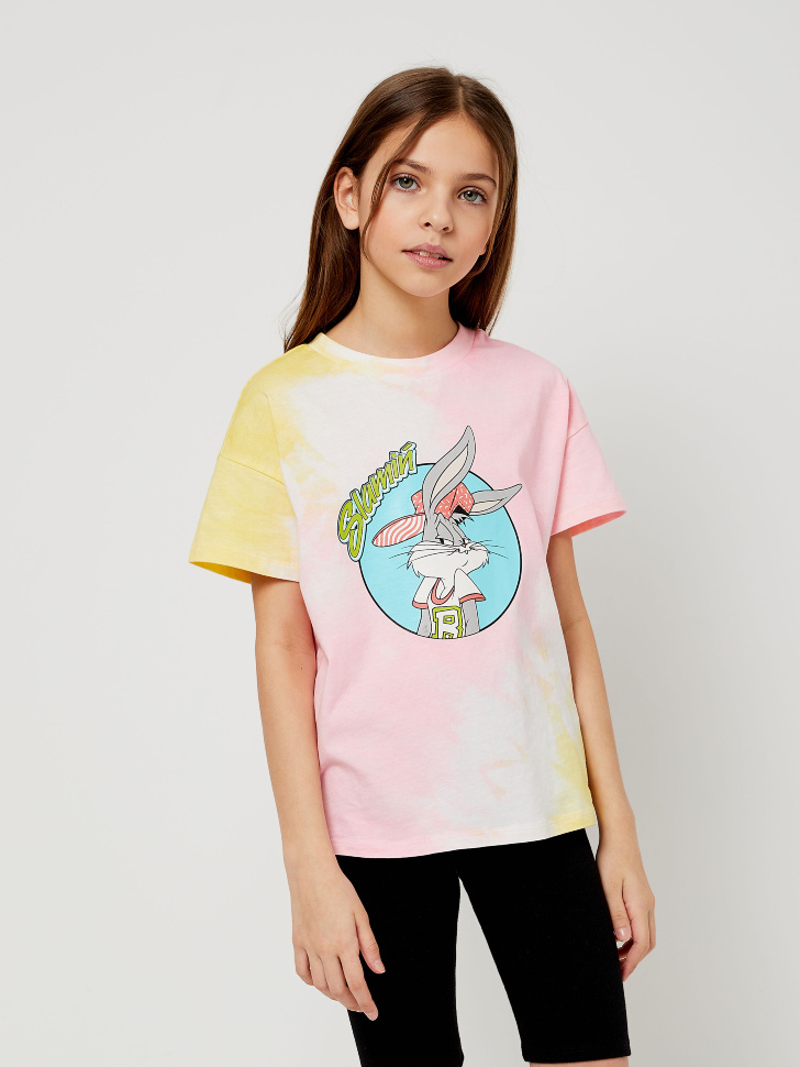 

Футболка тай-дай с принтом Looney Tunes для девочек, Принт