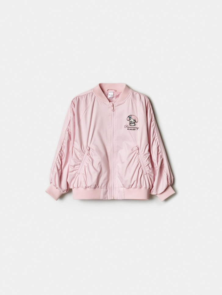 бомбер оверсайз с вышивкой hello kitty my melody для девочек из россии вид сбоку