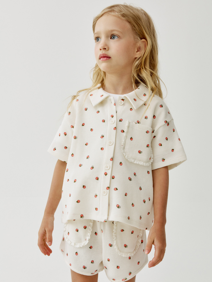 Рубашка Sela из вафельного трикотажа, белый, арт. 53624