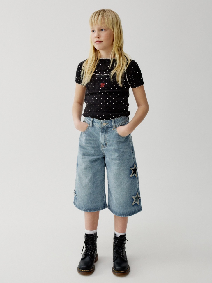 набор из топа и футболки для девочек от бренда sela вид слева