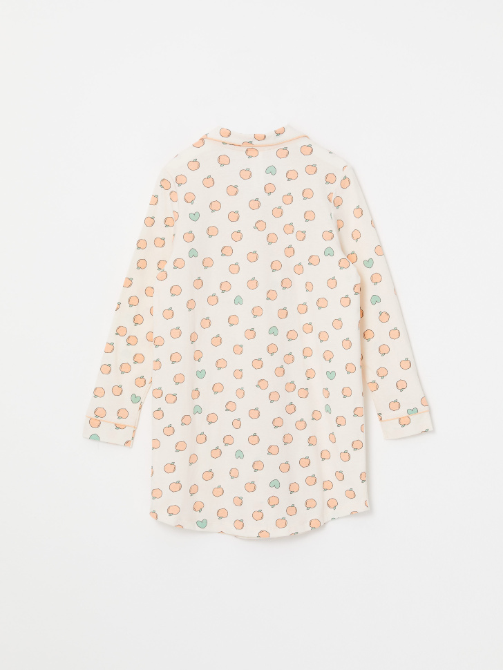 Домашнее платье-рубашка с принтом для девочек (принт, 134-140 (9-10 YEARS)) от Sela