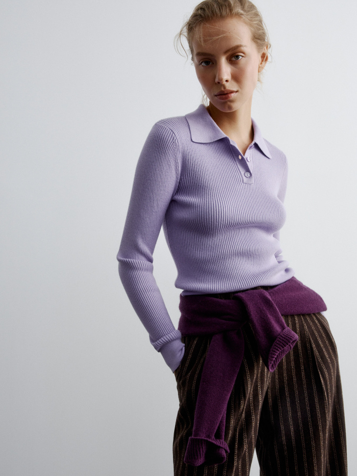 

Лонгслив-поло в рубчик, SL5811010620