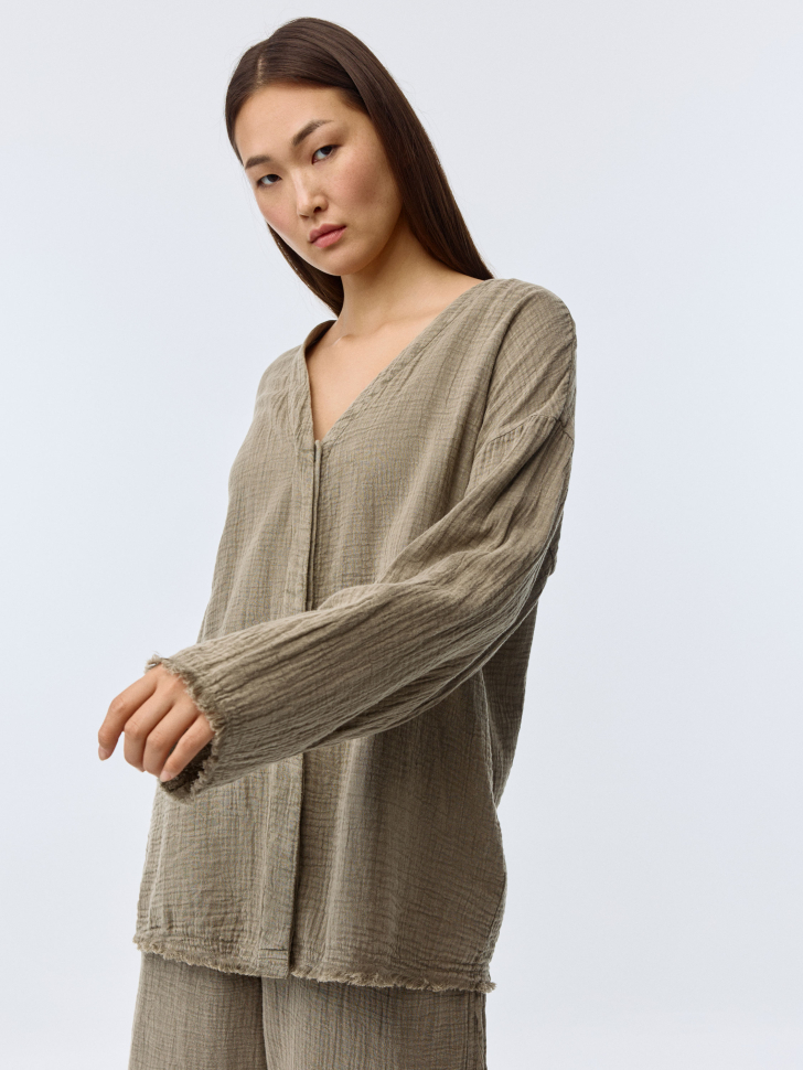 

Оверсайз рубашка из муслина