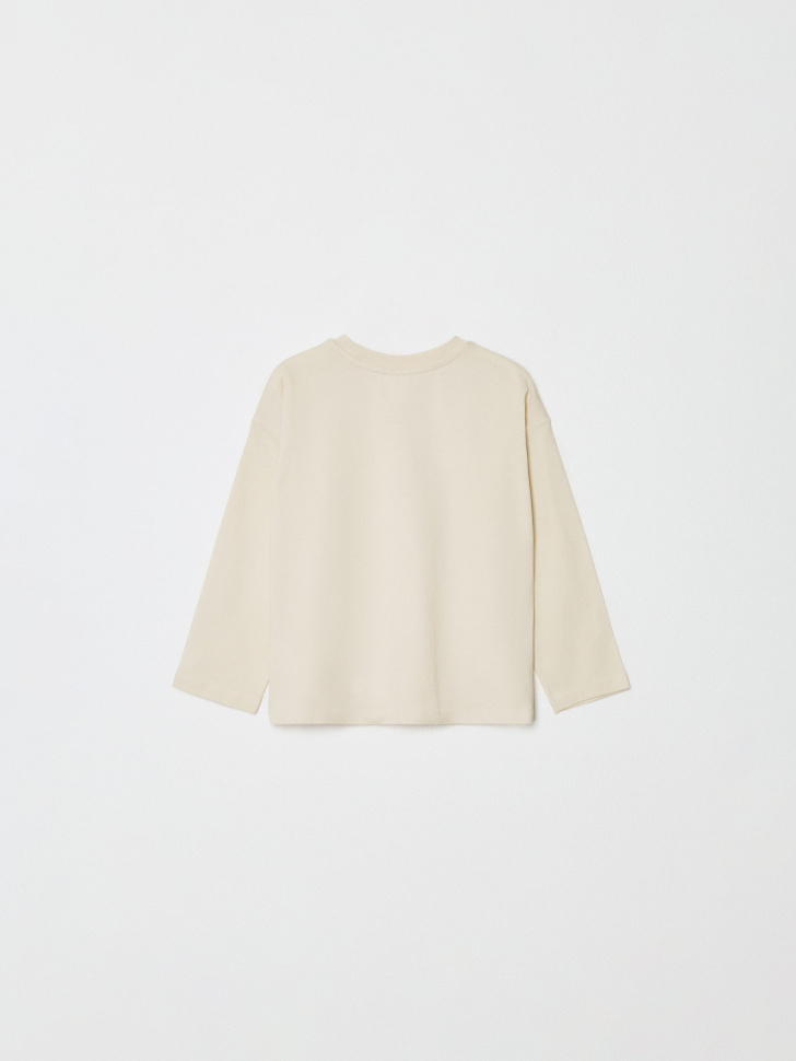 лонгслив для девочек с принтом  x смешарики из хлопка спереди