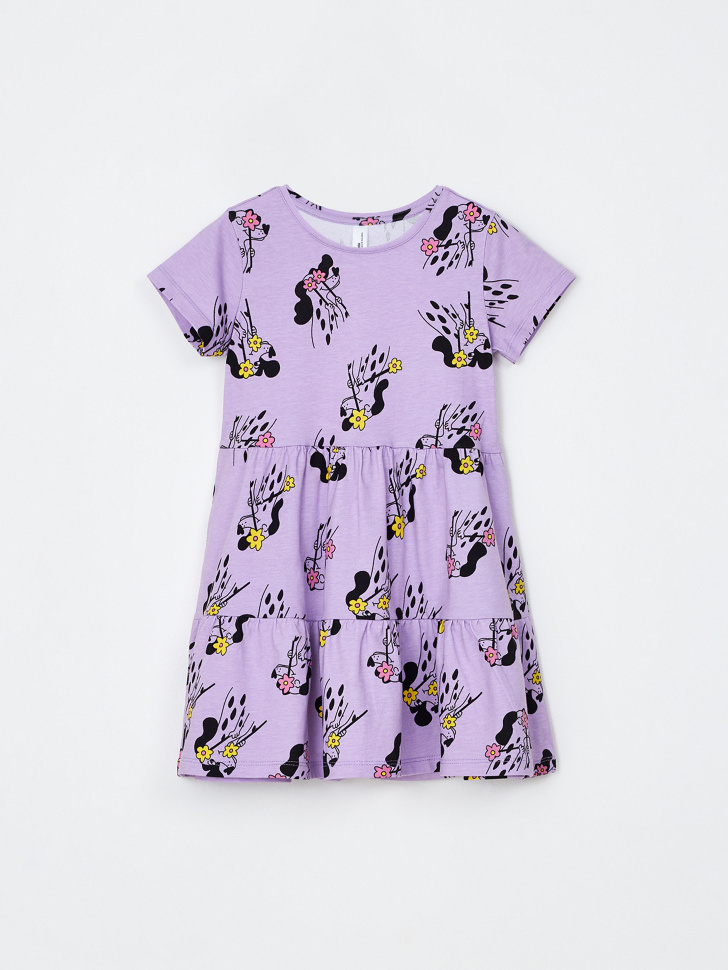 

Трикотажное платье с принтом для девочек