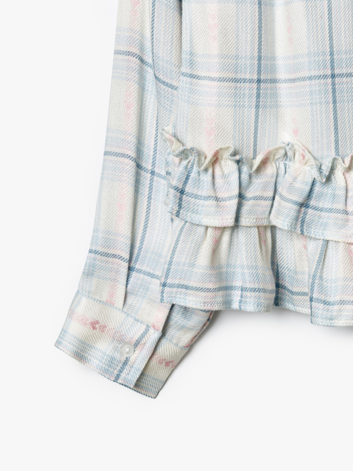 нарядна блузка в клетку для девочек по цене 2499 руб вид справа