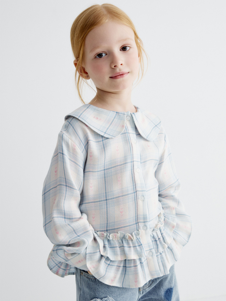 Нарядна блузка в клетку для девочек 2499₽