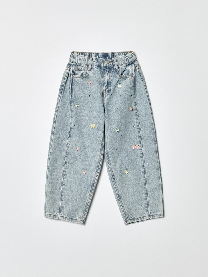 джинсы baggy с декором для девочек 4610517105561 фотография