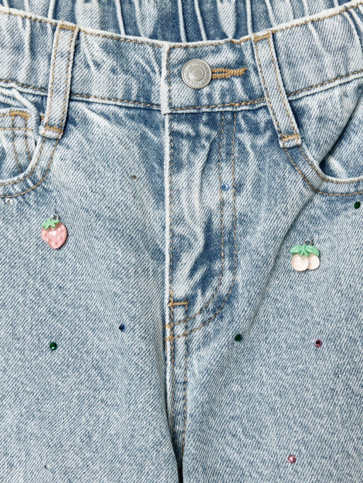 джинсы baggy с декором для девочек по цене 2499 руб вид справа