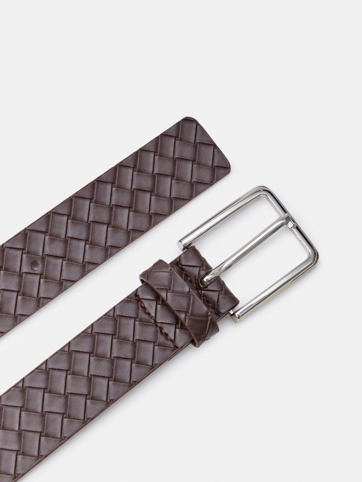 Ремень Sela женский плетеный из экокожи, коричневый, арт. 41668