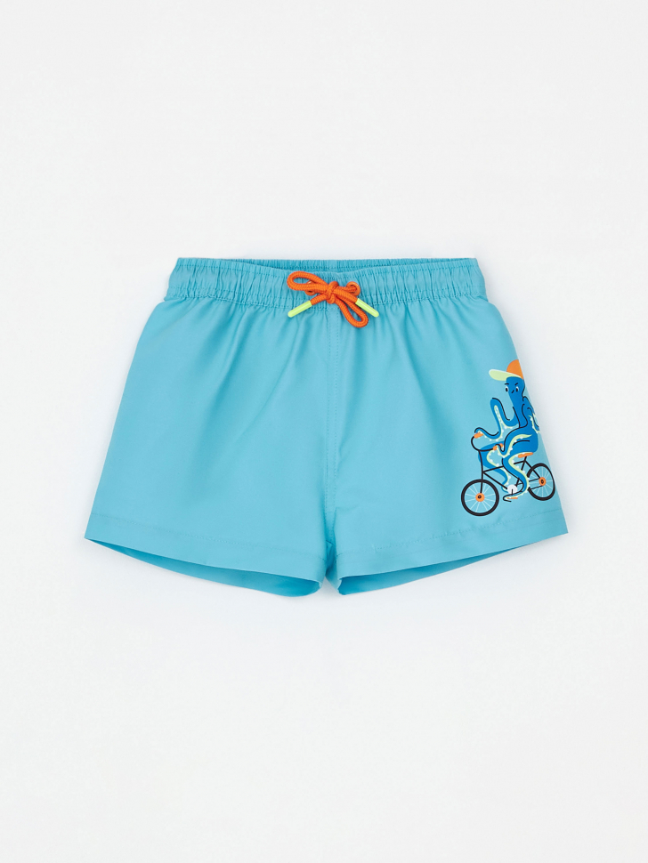 Пляжные шорты с принтом для мальчиков (голубой, 92-98)