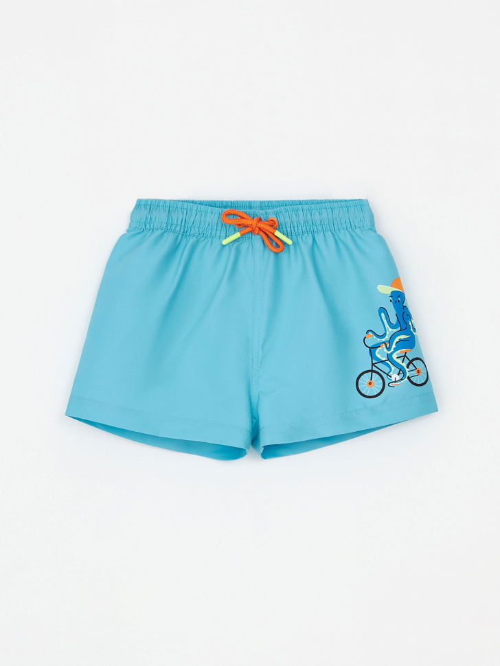 Пляжные шорты с принтом для мальчиков (голубой, 116-122) sela 4680168228162