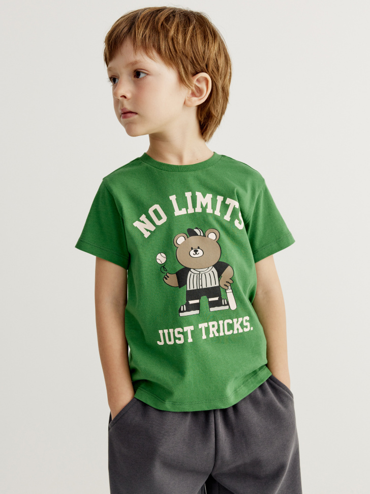 

Футболка оверсайз с принтом для мальчиков, SL6803060201