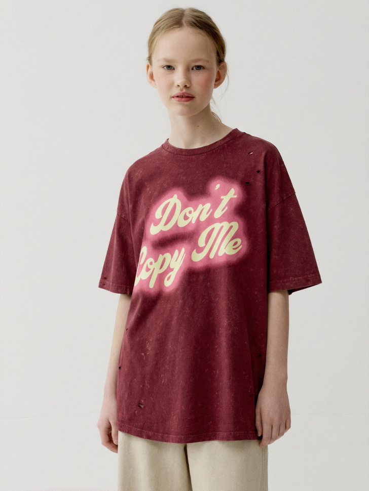 футболка оверсайз в стиле гранж для девочек 4610517486950 фотография