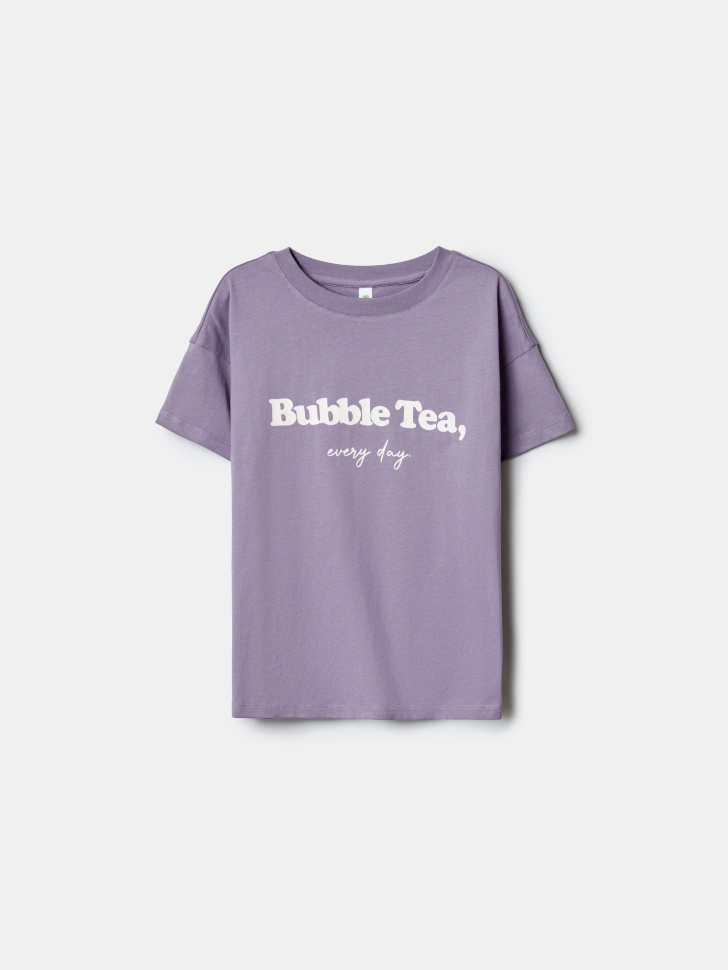 Футболка оверсайз Sela с принтом, фиолетовый, арт. 52205