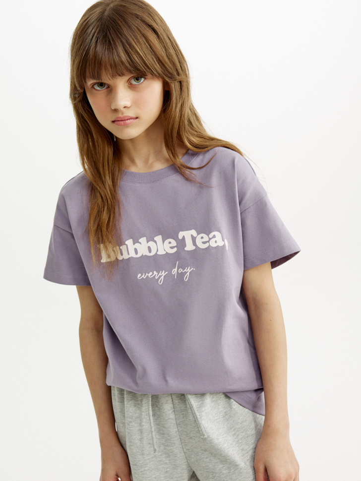 Футболка оверсайз с принтом для девочек 799₽