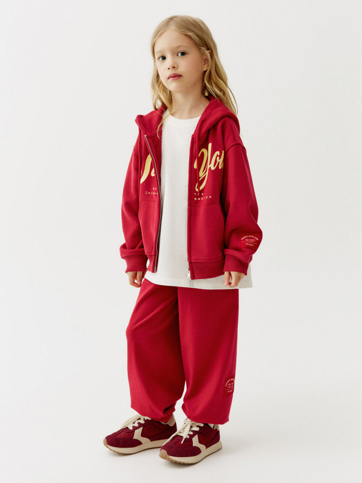 толстовка на молнии с принтом для девочек от бренда sela вид слева