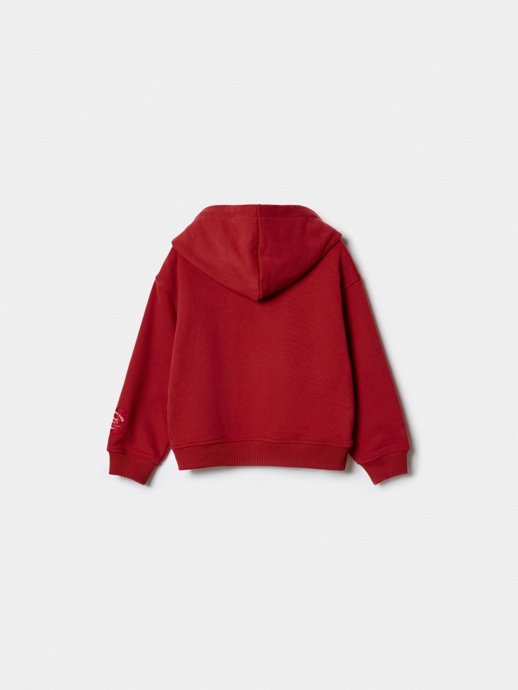 толстовка на молнии с принтом для девочек из хлопка спереди