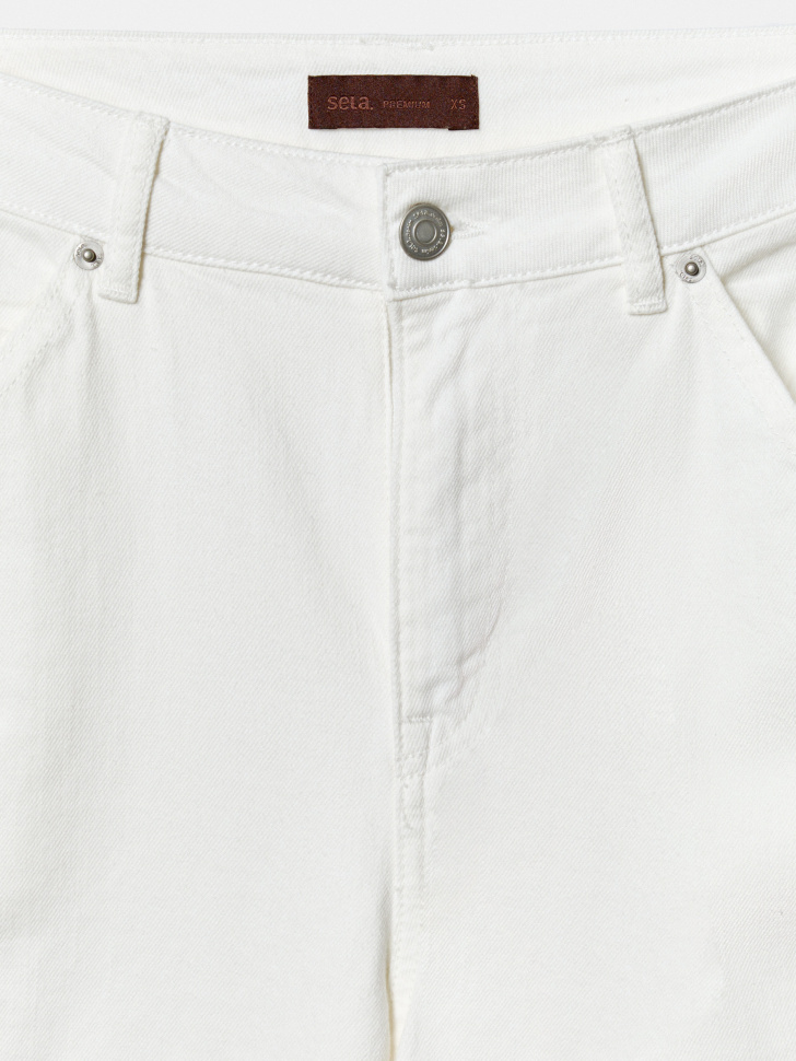 джинсовые шорты-бермуды премиум качества от бренда sela вид слева
