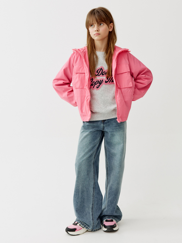 ветровка из нейлона для девочек от бренда sela вид слева