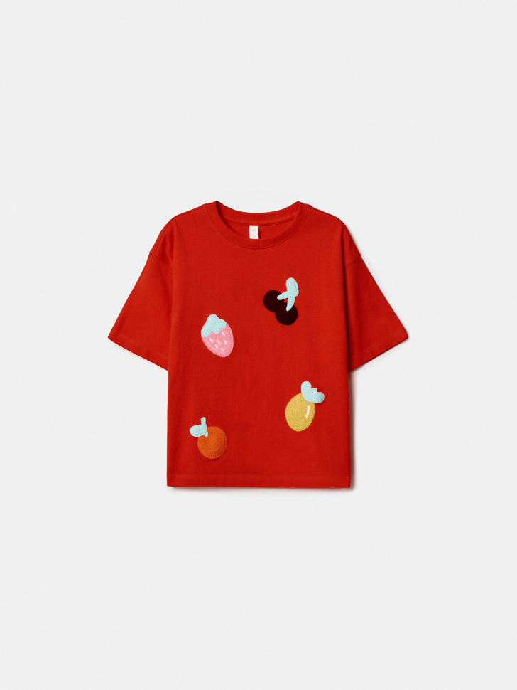 Футболка оверсайз Sela с фруктовым принтом, красный, арт. 52385