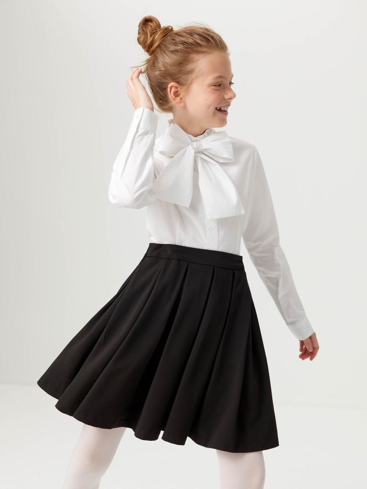 

Блузка с бантом для девочек, Белый