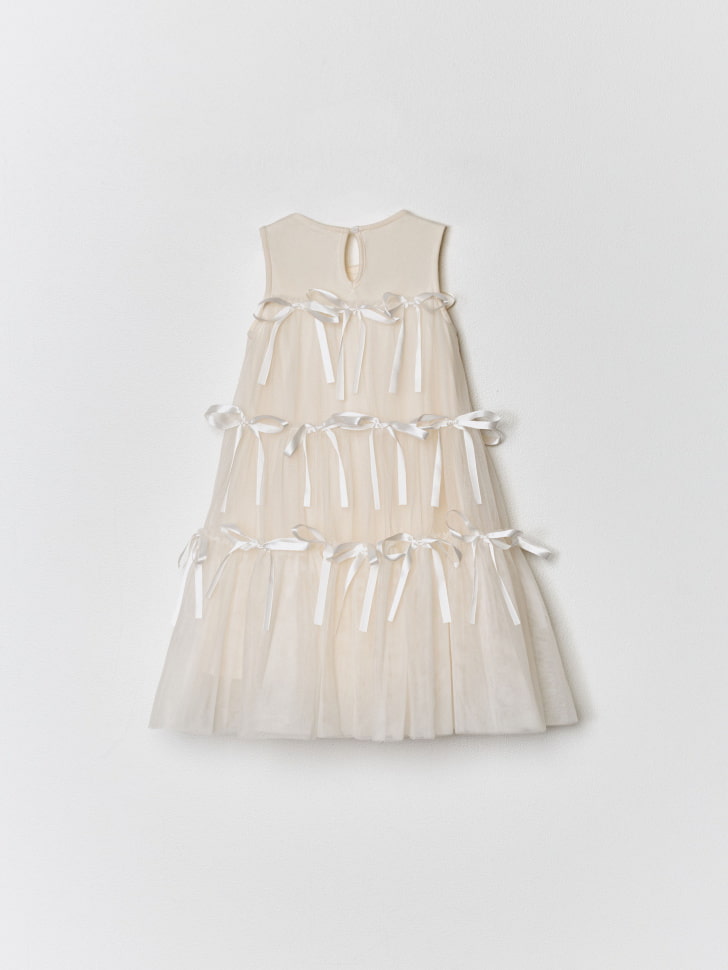 новогодное ярусное платье с бантиками для девочек 4610517043764 купить с доставкой