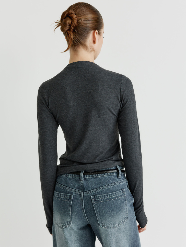 лонгслив с содержанием шелка и шерсти 4610517272799 в интернет магазине