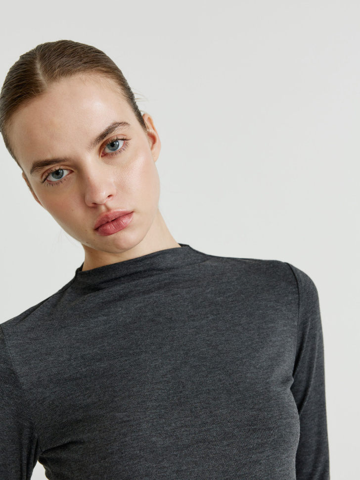 лонгслив с содержанием шелка и шерсти 4610517272799 купить с доставкой