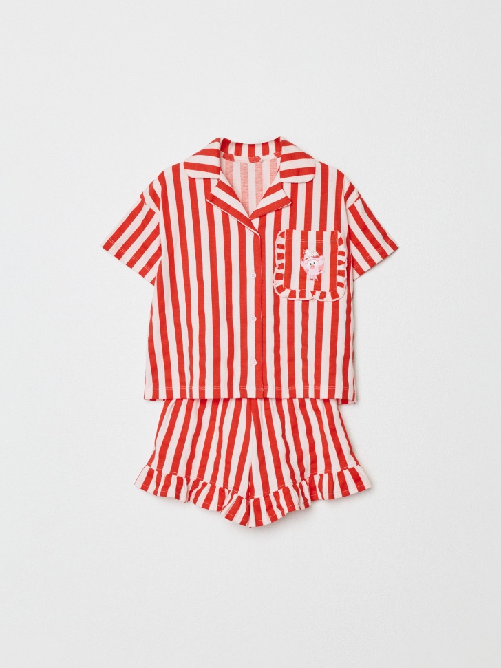 трикотажная пижама для девочек с принтом  x смешарики 4610517202161 фотография