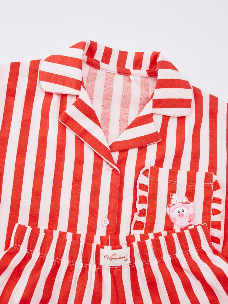 трикотажная пижама для девочек с принтом  x смешарики 4610517202161 по акции