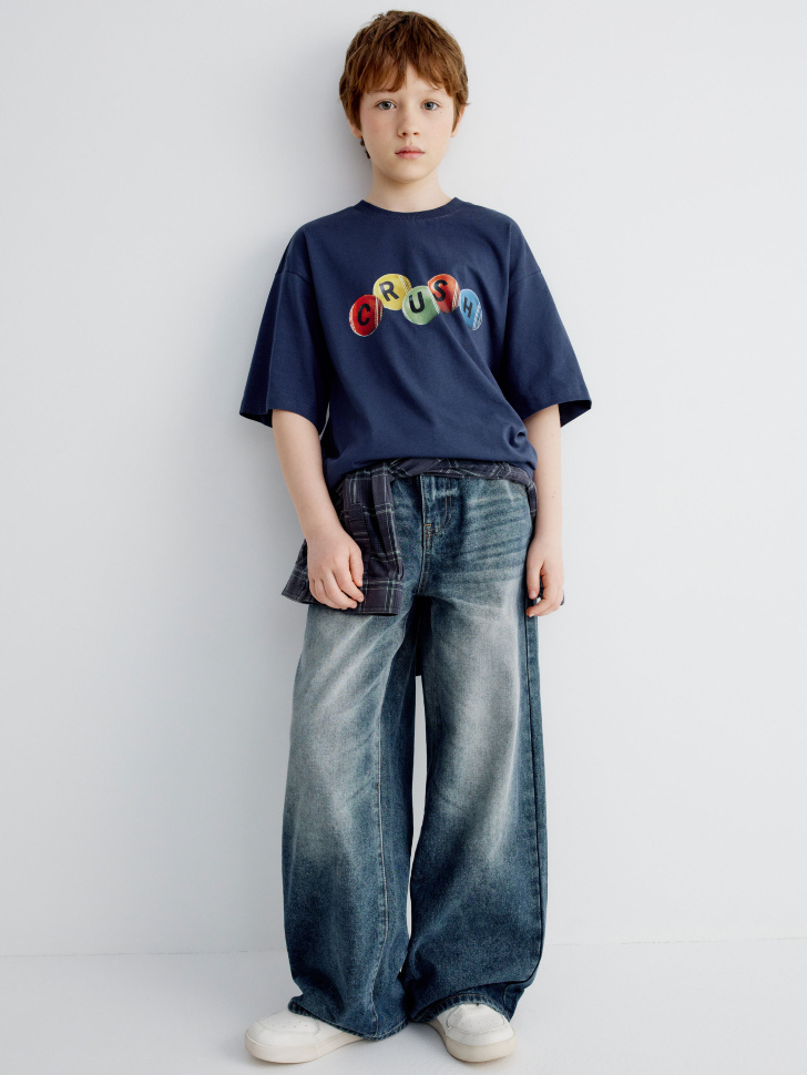 футболка оверсайз с принтом для мальчиков 4610517136169 по акции