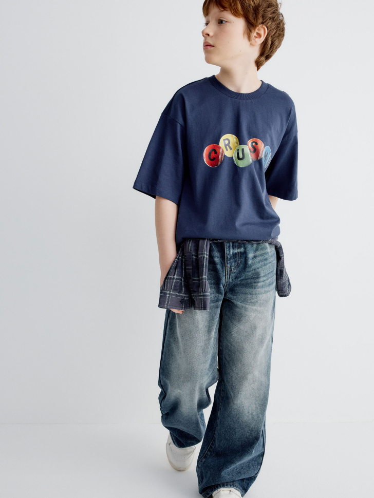 футболка оверсайз с принтом для мальчиков 4610517136169 с промокодом