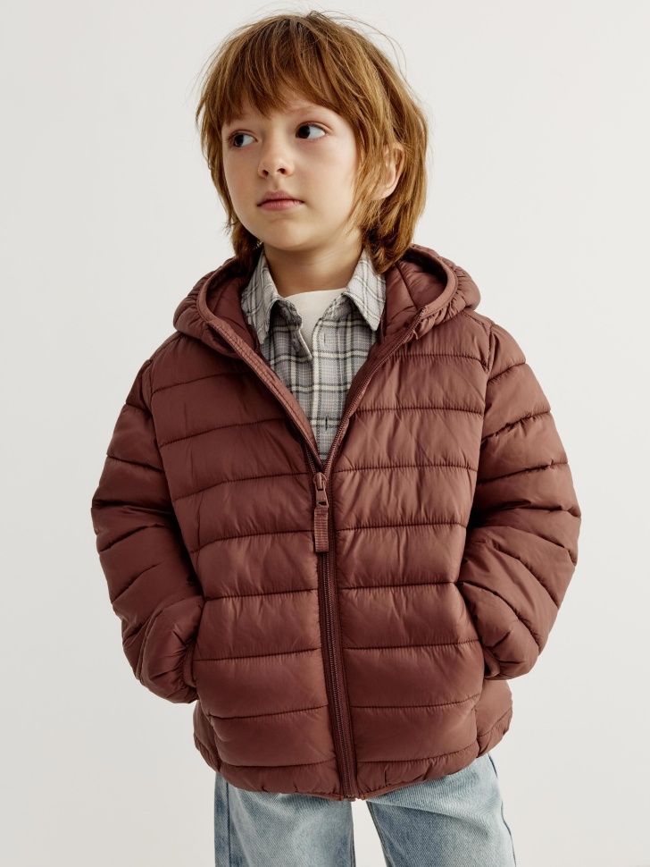 Базовая ультралегкая стеганая куртка SELA для мальчиков, бордовый, арт. 41531
