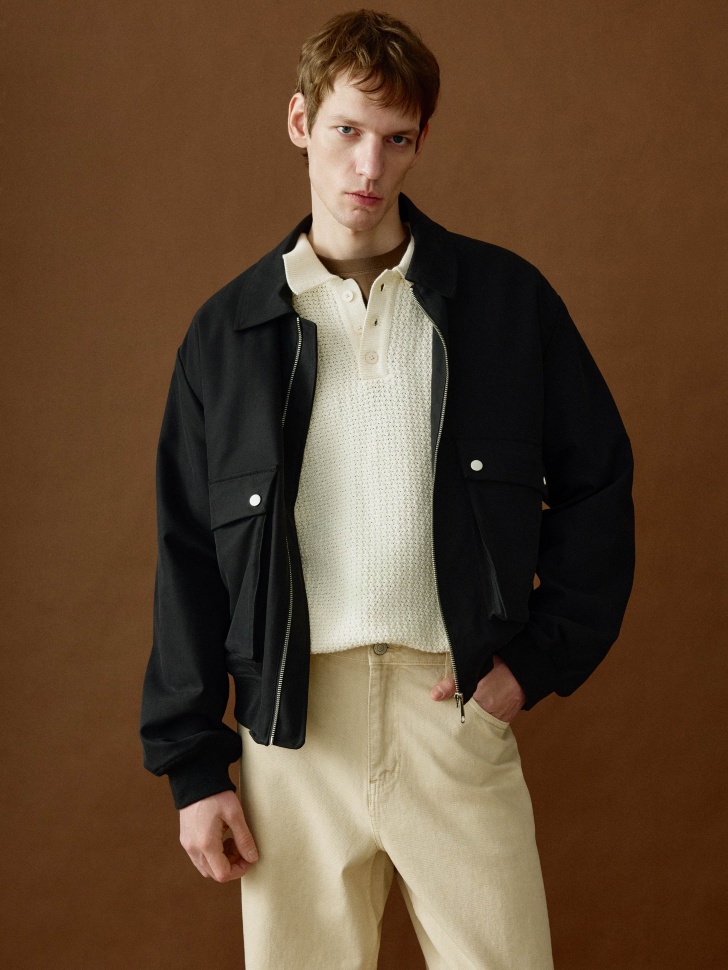 Вязаное поло Sela с коротким рукавом, арт. 37260