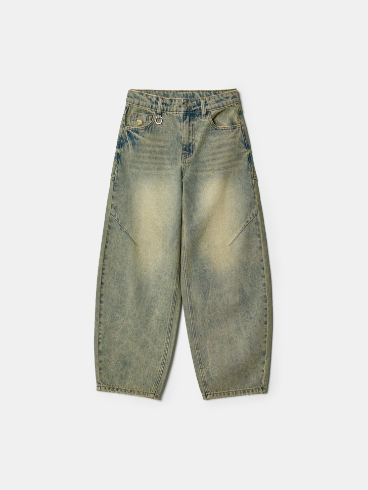 Джинсы Sela багги с винтажной стиркой для мальчиков, голубой, арт. 42804