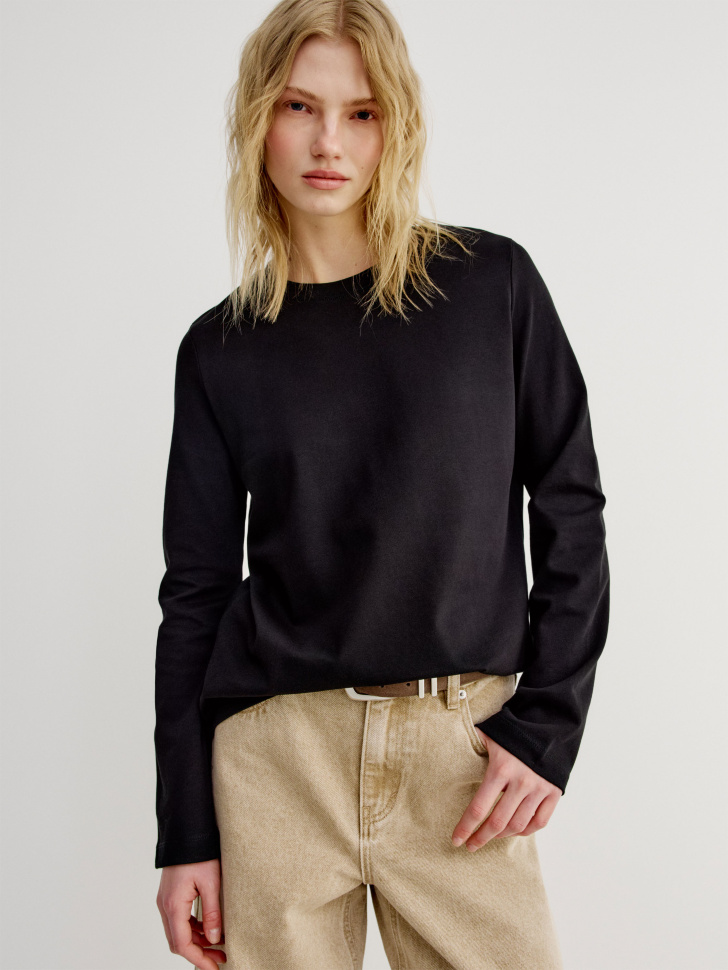 базовый лонгслив из хлопка 4610517649447 фотография