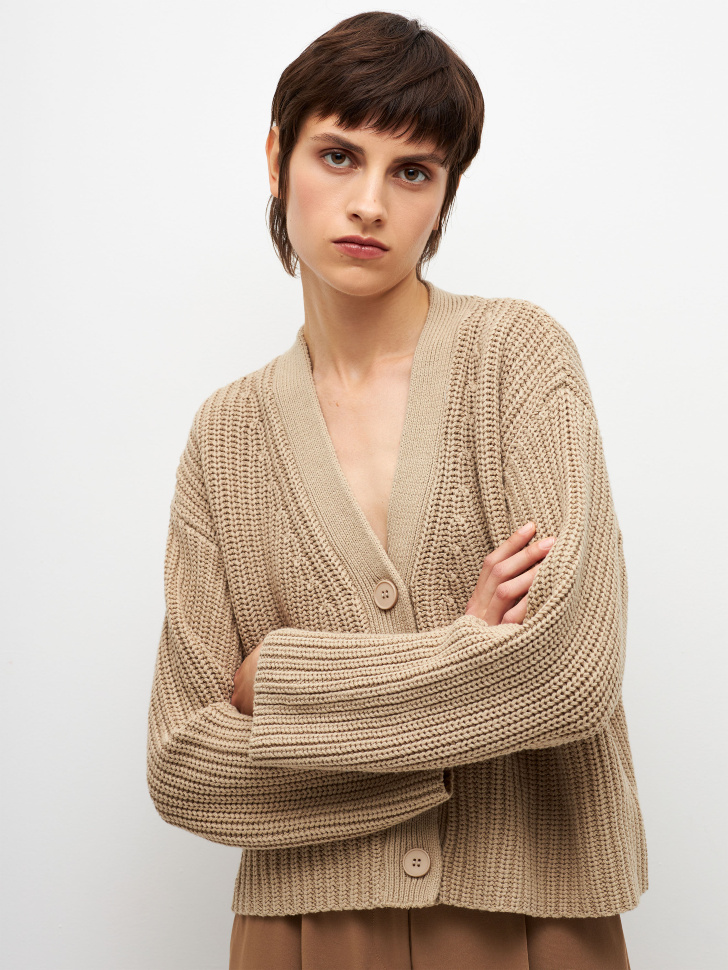 

Вязаный кардиган оверсайз, Зеленый