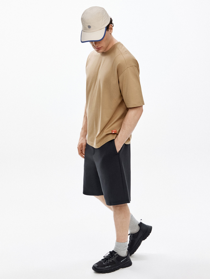 Трикотажные удлиненные шорты SELA, черный, арт. 51500