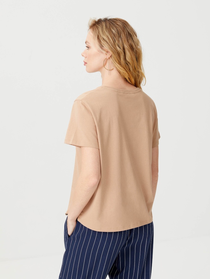 Базовая футболка из органического хлопка (коричневый, XL) от Sela