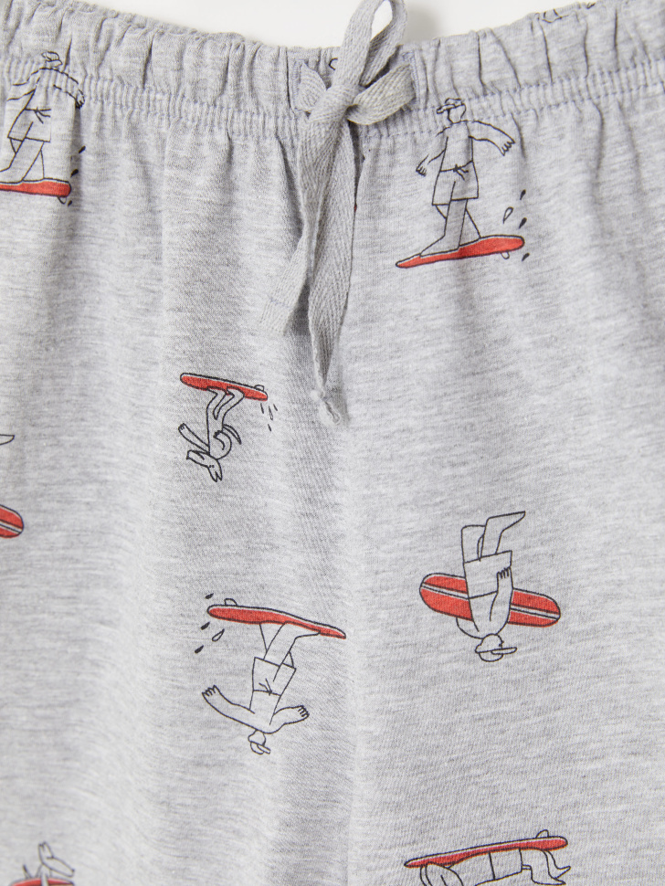 Трикотажная пижама с принтом для мальчиков (серый, 122-128 (7-8 YEARS)) sela 4603375820417 - фото 6