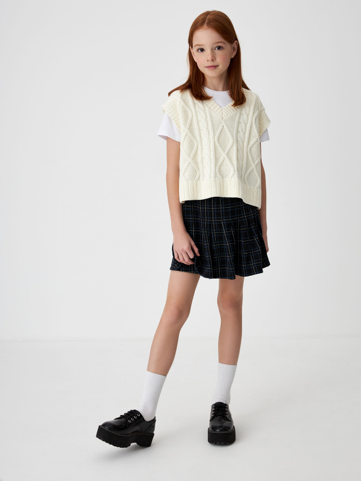 юбка-шорты для девочек (черный, 164) sela 4680168274275 - фото 1