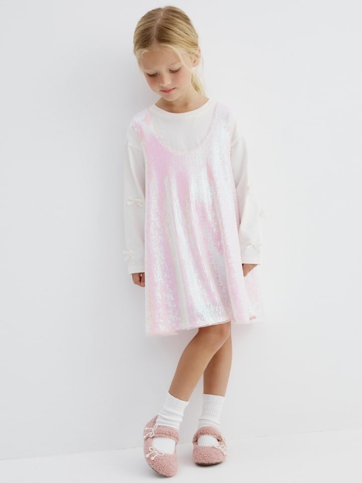 сарафан с пайетками для девочек 4610517038180 по акции