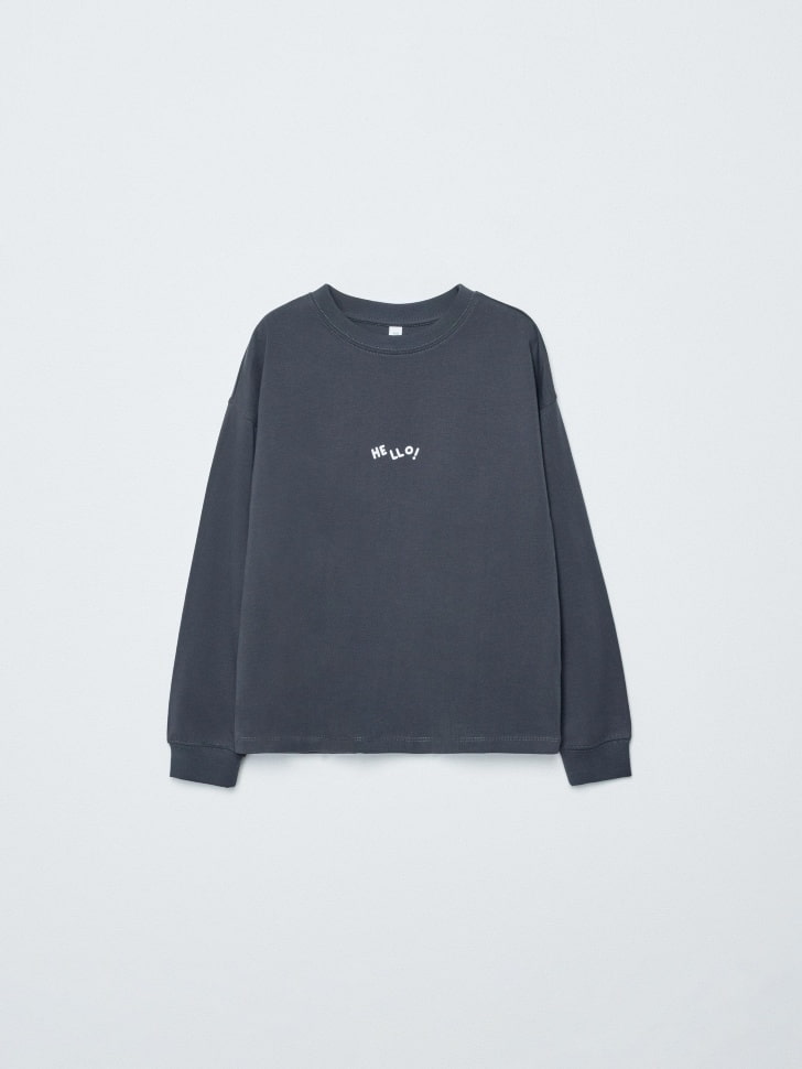 лонгслив оверсайз с новогодним принтом для мальчиков 4680798781150 купить с доставкой