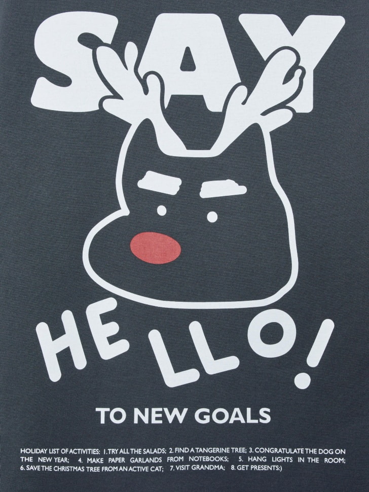 лонгслив оверсайз с новогодним принтом для мальчиков 4680798781150 по распродаже