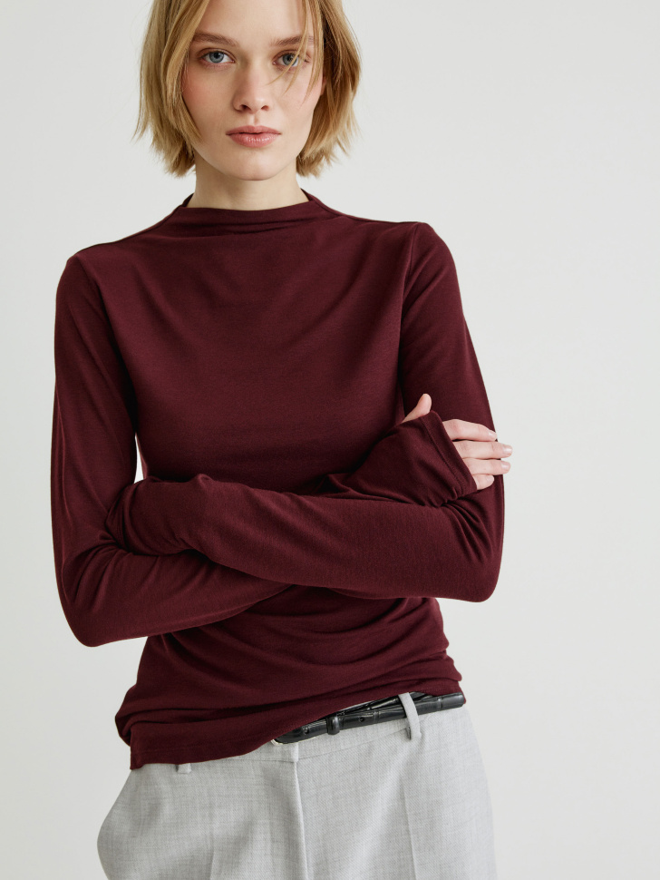 лонгслив с содержанием шелка и шерсти 4610517273000 фотография