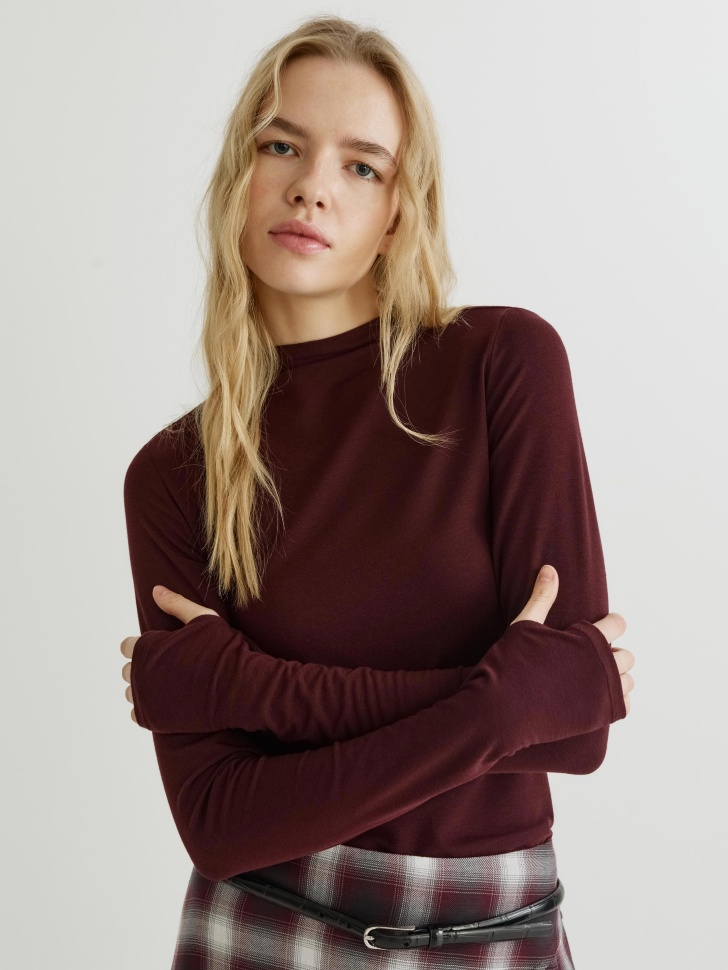 Лонгслив с содержанием шелка и шерсти, арт. 31778