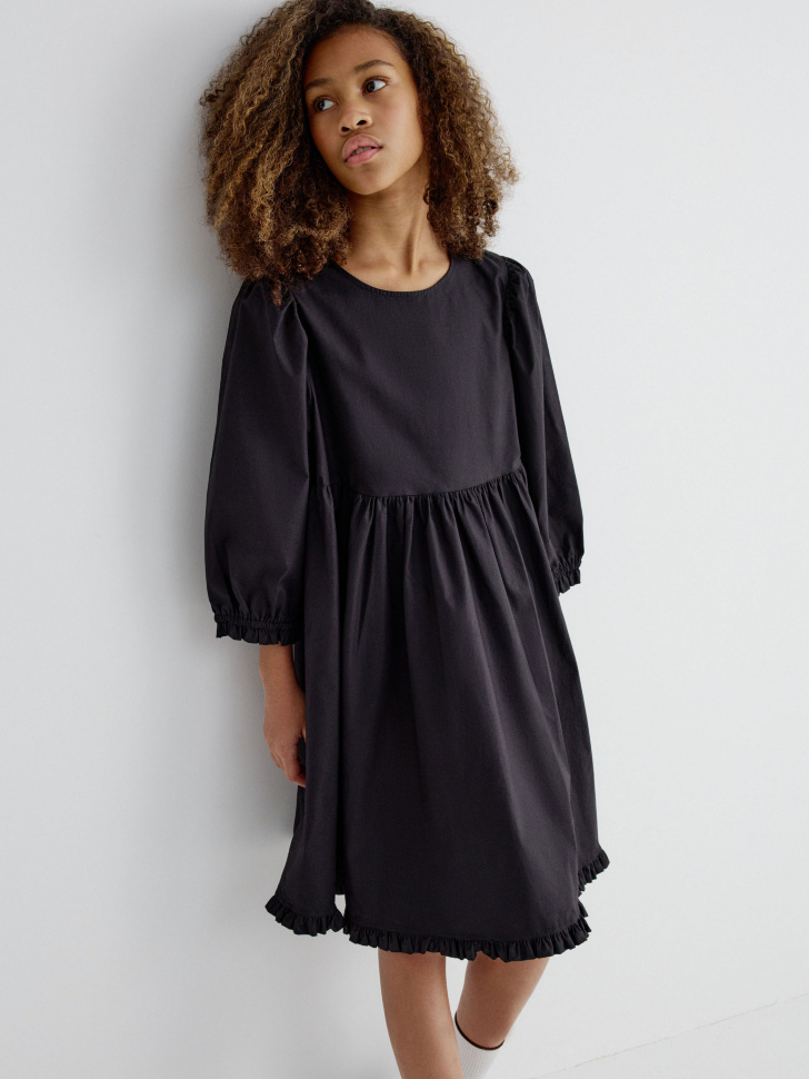 черное платье со съемным воротником для девочек 4610517229243 с промокодом