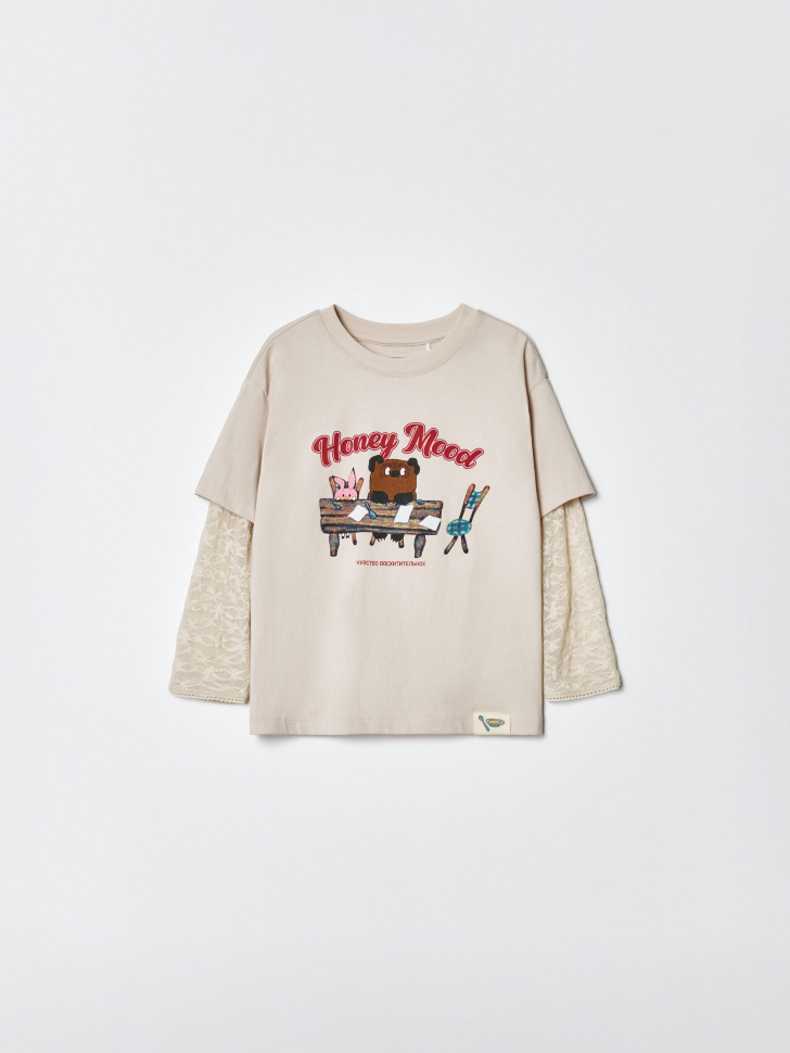 Лонгслив SELA x Союзмультфильм, бежевый, арт. 35081